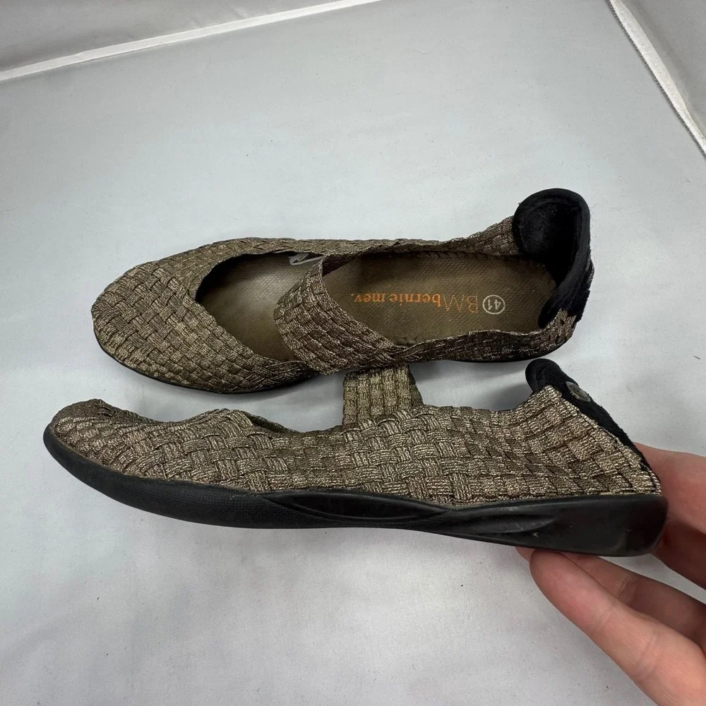Bernie Mev Mary Jane Shoes Womens 41 Bronze US‎ 10 Woven casual earthy